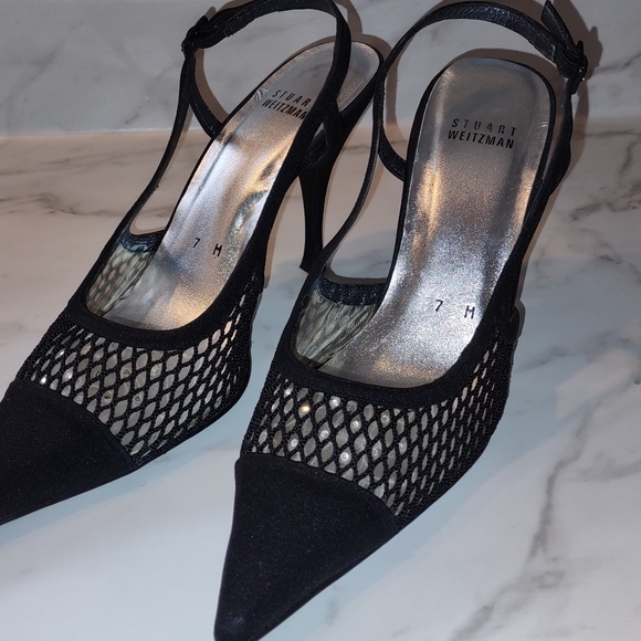 Stuart Weitzman size 7 Strappy Pump Heel Black - Picture 3 of 3